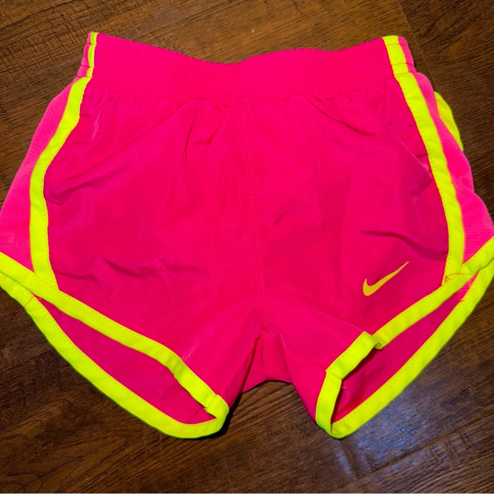 Nike Toddler Girls 2T Neon Pink Running Shorts Athletic Dri-Fit Style